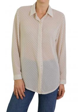 Camicia con pois con colletto e bottoni 